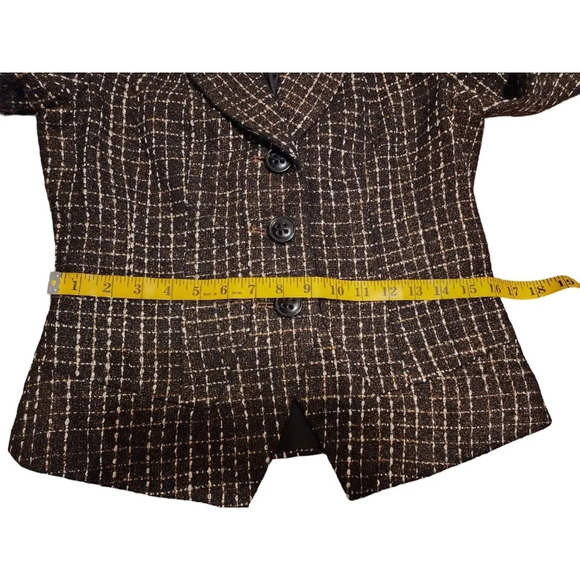 Coldwater Creek Women's Blazer Black with Gold Shimmer and White Size 4 - Picture 12 of 15